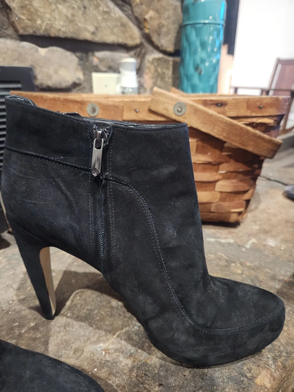 Sam Edelman Black Suede Ankle Booties with Buckle Straps
